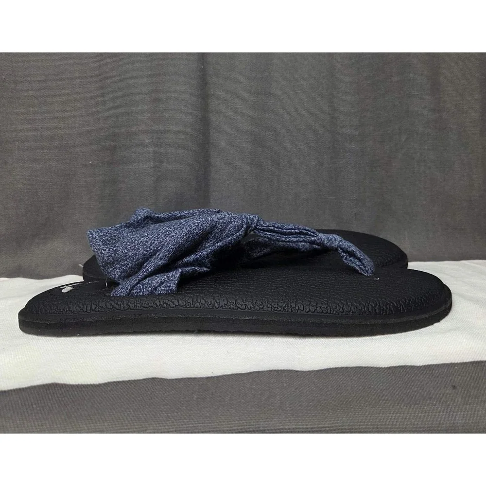 Sanuk Yoga Sling 2‎ Blue Heathered Knit Yoga Mat Footbed Sandals 1103948 Mens 8